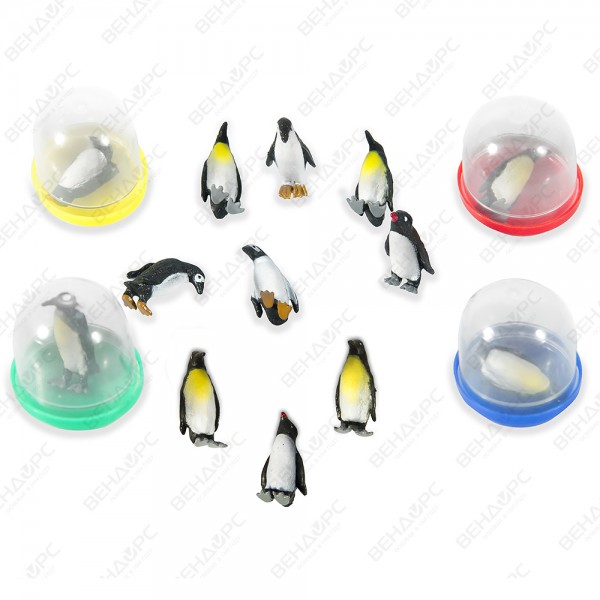Игрушки в капсулах 28 мм "Пингвины"